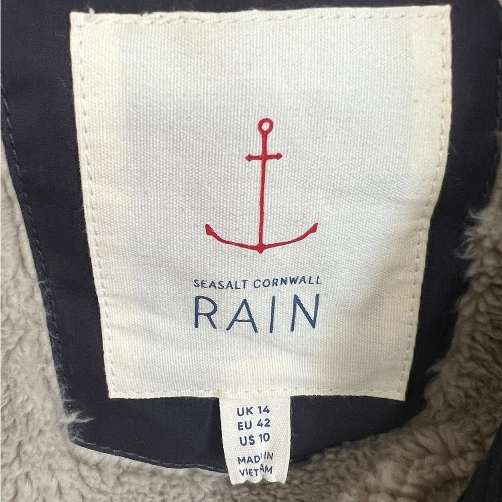 Navy blue Hooded Women's Coat - Picture 12 of 16